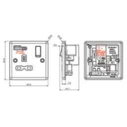 Knightsbridge  13A 1-Gang SP Switched Socket + 4.0A 20W 2-Outlet Type A & C USB Charger Matt Black with Black Inserts
