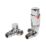 Towelrads  15mm x 1/2" Chrome Corner Modern Thermostatic Radiator Valve & Lockshield
