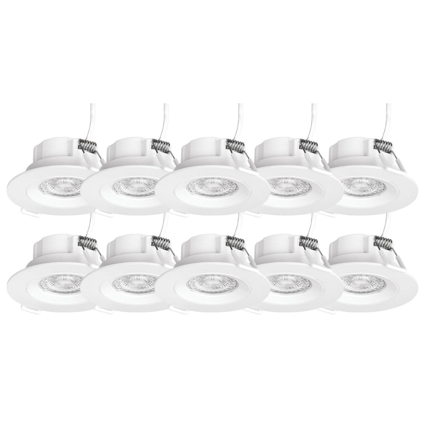 4lite Marsonia Fixed Non Fire Rated LED Downlights Matt White 5W 450lm 10 Pack (514VG)