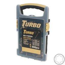 Turbo TX  TX Double-Countersunk Multi-Purpose Screw Grab Pack 1000 Pieces