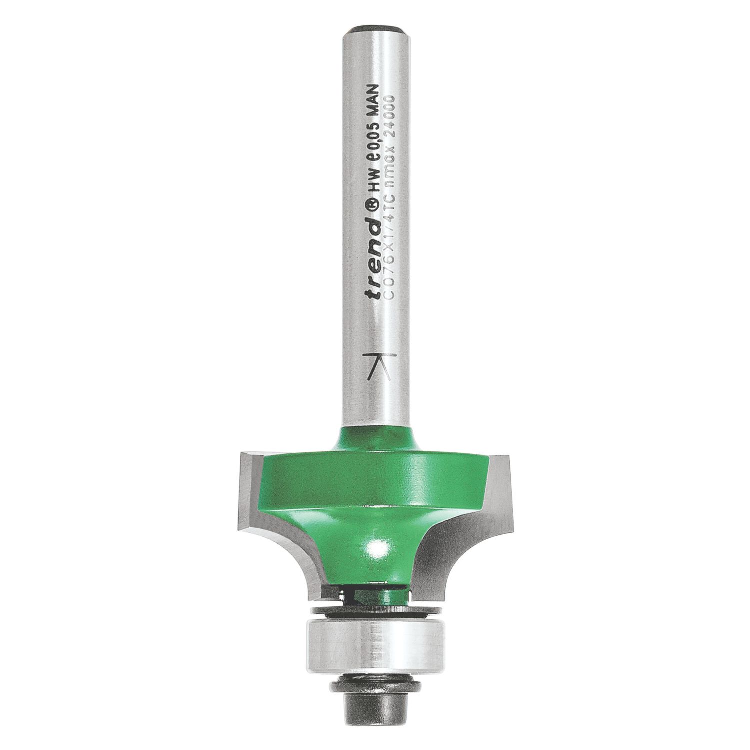 Trend C076X1/4TC 1/4" Rounding-Over Bearing-Guided Router Cutter 25.4mm x 12.7mm (514XG)