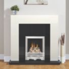 Focal Point Lulworth Stainless Steel Slide Control Inset Gas Full Depth Fire 485mm x 180mm x 585mm