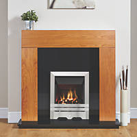 Focal Point Lulworth Stainless Steel Slide Control Inset Gas High Efficiency Fire