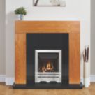 Focal Point Lulworth Stainless Steel Slide Control Inset Gas High Efficiency Fire 500mm x 125mm x 585mm