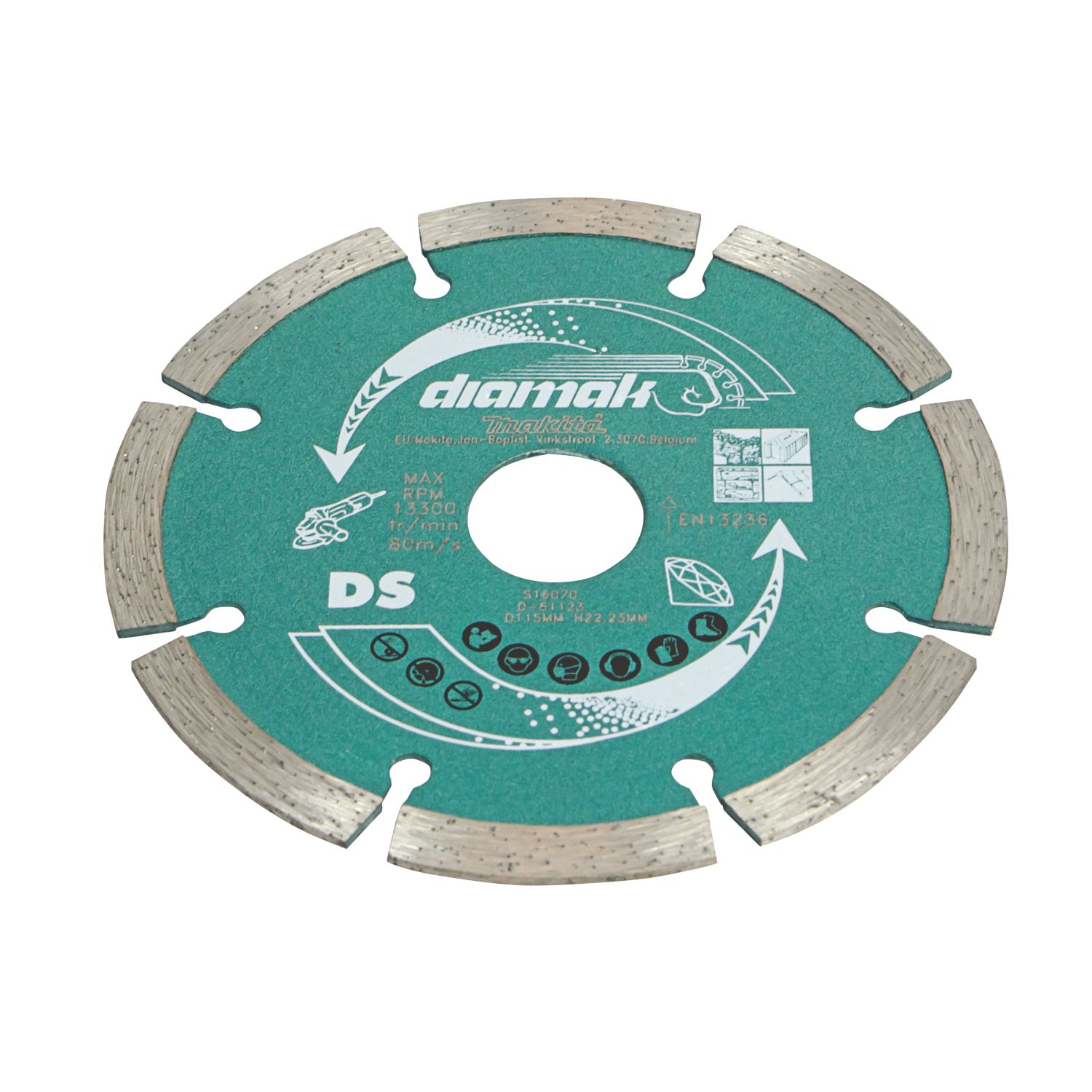Makita D-61123 Masonry Segmented Diamond Blade 115mm x 22.23mm (5152R)
