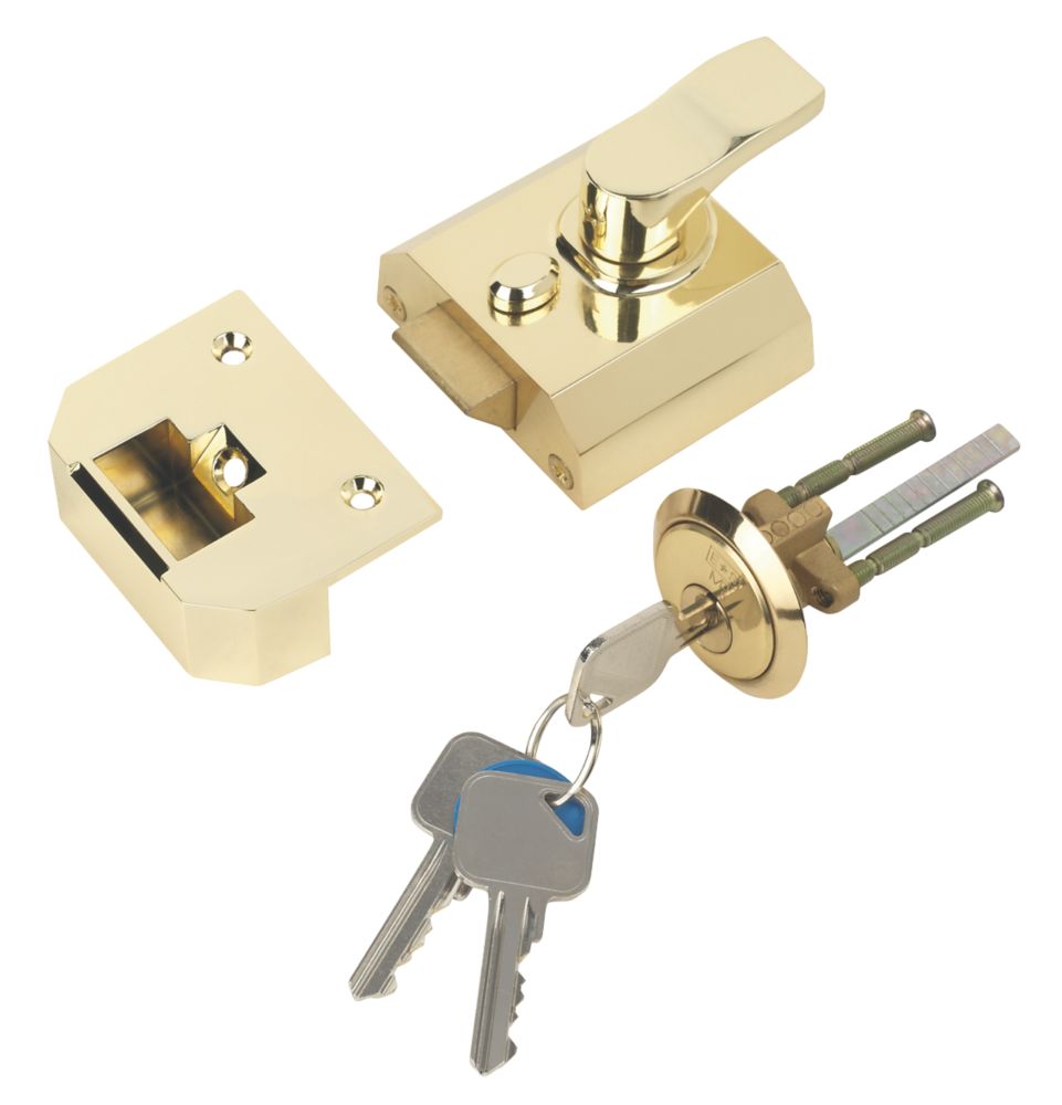 Smith & Locke Fire Rated Traditional Night Latch Electro Brass 40mm