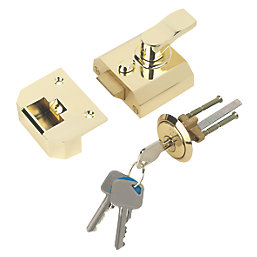 Smith & Locke  Fire Rated Traditional Night Latch Electro Brass 40mm Backset
