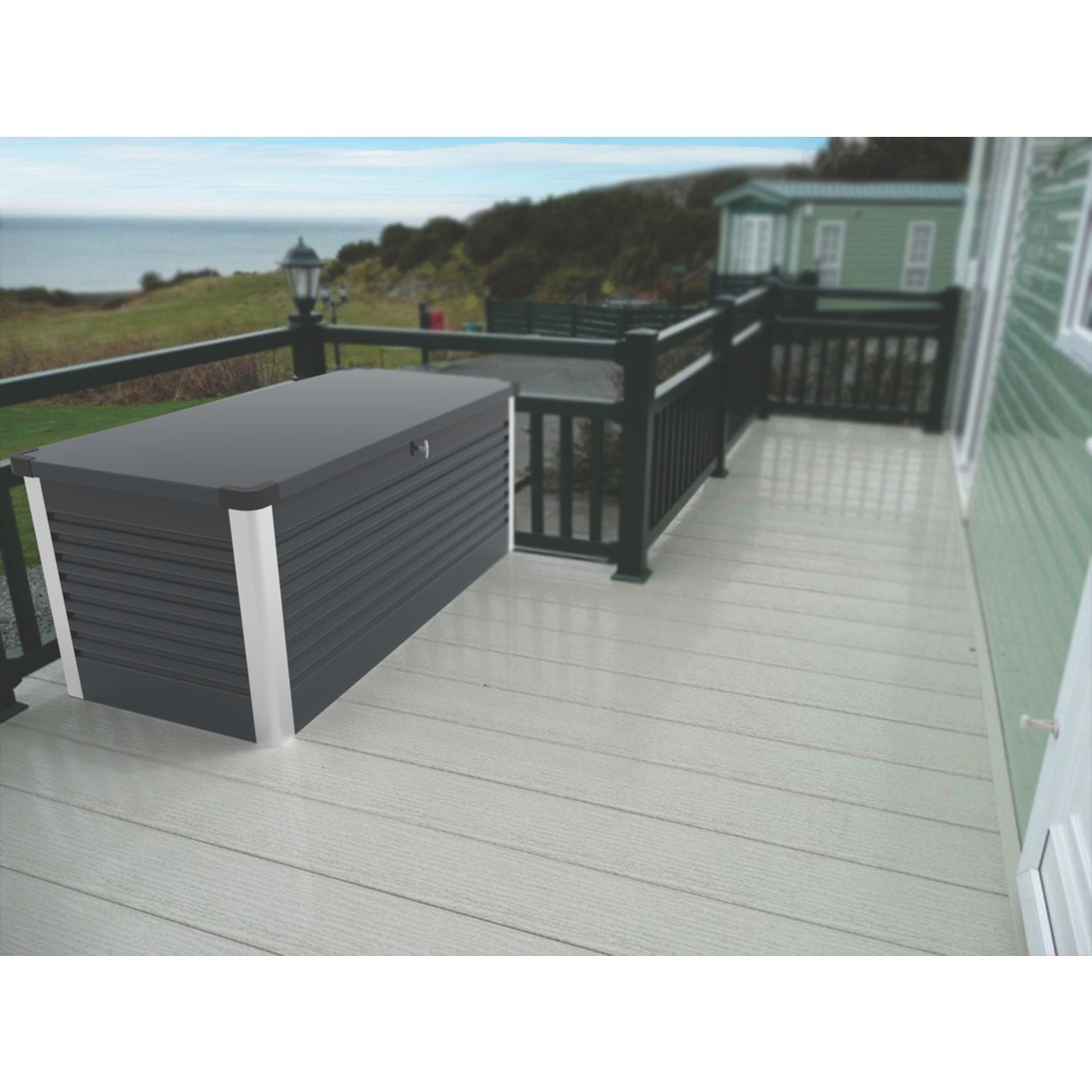 Trimetals 600Ltr 4' 6" x 2' 6" (Nominal) Metal Patio Box with Base Anthracite (5159K)