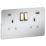 Knightsbridge Screwless 13A 2-Gang SP Switched Socket + 4.0A 20W 2-Outlet Type A & C USB Charger Matt White with White Inserts