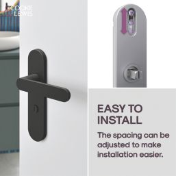 Cooke & Lewis Maugan WC Lever on Backplate Door Handles Pair Matt Black