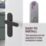 Cooke & Lewis Maugan WC Lever on Backplate Door Handles Pair Matt Black