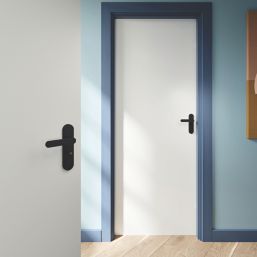 Cooke & Lewis Maugan WC Lever on Backplate Door Handles Pair Matt Black