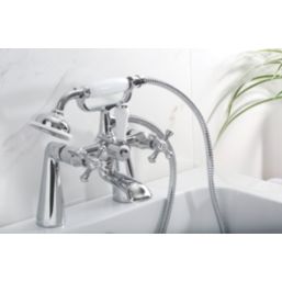 Bristan Colonial Chrome-Plated 260mm Deck Mounted Dual Control Manual Shower Mixer Tap