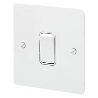 MK Edge 20AX 1-Gang 2-Way Light Switch  White with Colour-Matched Inserts