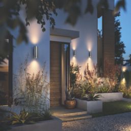 Philips Hue Appear Outdoor LED Smart Up/Down Wall Light Inox 8W 1180lm 2 Pack