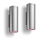 Philips Hue Appear Outdoor LED Smart Up/Down Wall Light Inox 8W 1180lm 2 Pack