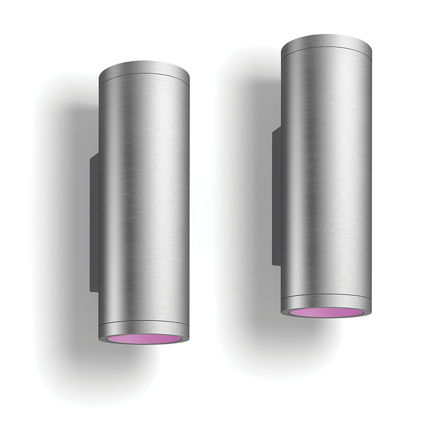 Philips Hue Appear Outdoor LED Smart Up/Down Wall Lights Inox 8W 1180lm 2 Pack (515JA)