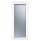 Crystal  1-Panel 1-Frosted Light LH White uPVC Back Door 2090 x 890mm