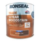 Ronseal 2.5Ltr Natural Oak Satin Water-Based Exterior Wood Stain