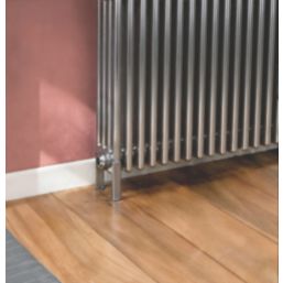 Reina 270mm Raw Steel Lacquer 2 Column Radiator Feet 2 Pack