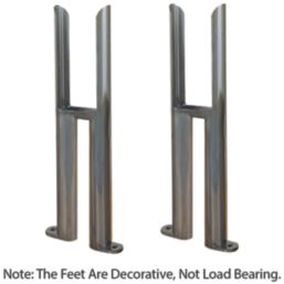Reina 270mm Raw Steel Lacquer 2 Column Radiator Feet 2 Pack
