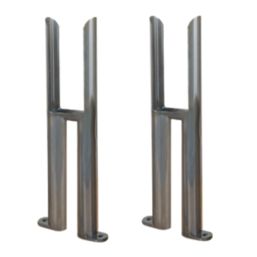 Reina 270mm Raw Steel Lacquer 2 Column Radiator Feet 2 Pack