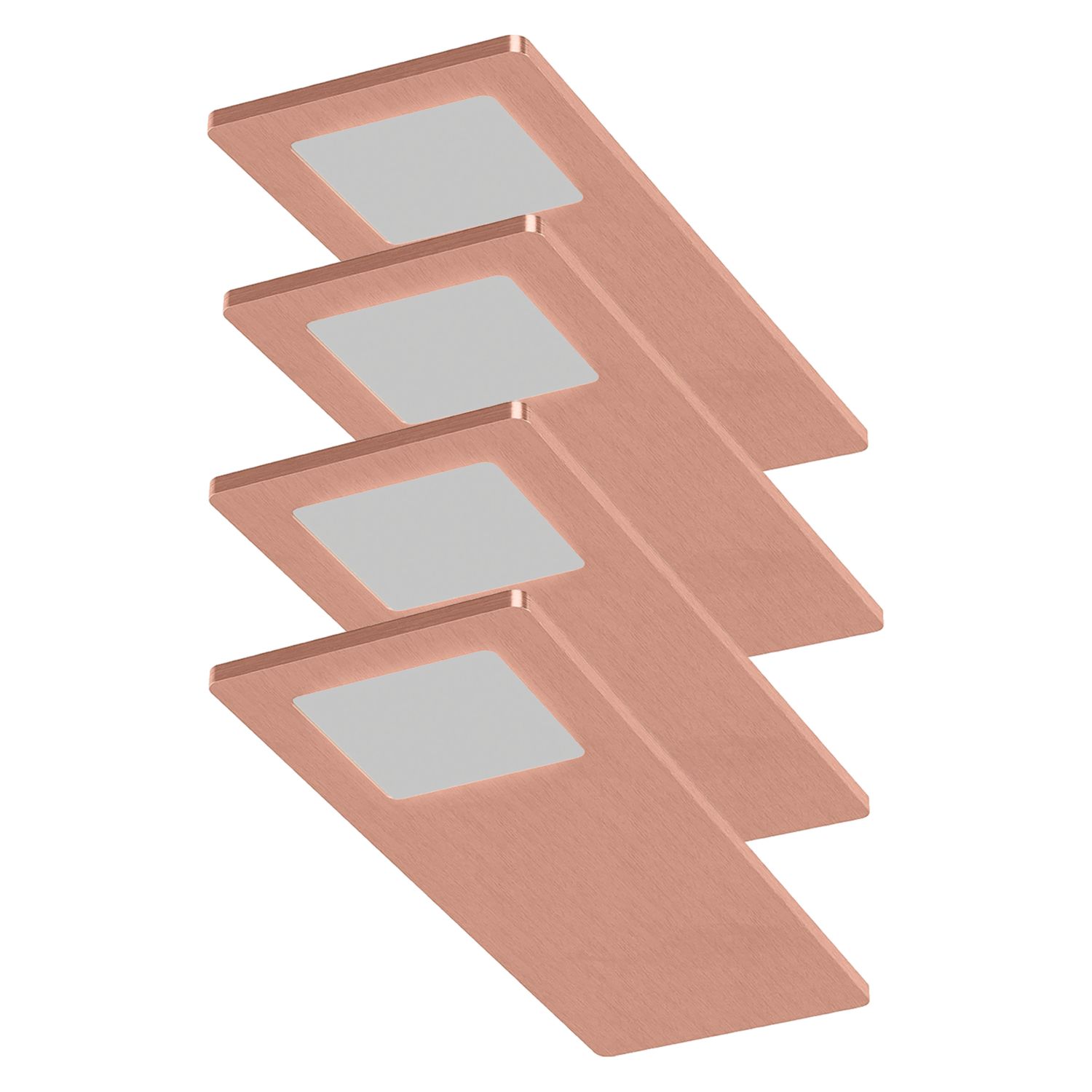 Sensio Astro TrioTone Rectangular LED Under Cabinet Lights Copper 19.2W 240-270lm 4 Pack (515PE)