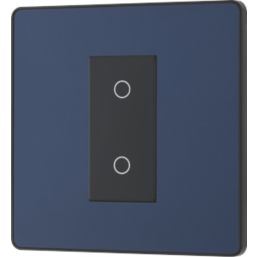 British General Evolve 1-Gang 2-Way LED Single Master Trailing Edge Touch Dimmer Switch  Blue with Black Inserts