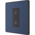 British General Evolve 1-Gang 2-Way LED Single Master Trailing Edge Touch Dimmer Switch  Blue with Black Inserts