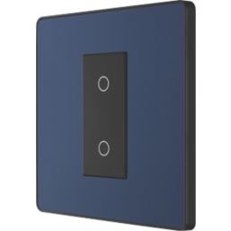 British General Evolve 1-Gang 2-Way LED Single Master Trailing Edge Touch Dimmer Switch  Blue with Black Inserts