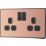British General Evolve 13A 2-Gang SP Switched Socket Copper  with Black Inserts