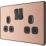 British General Evolve 13A 2-Gang SP Switched Socket Copper  with Black Inserts