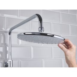 Bristan Buzz2 Rear-Fed Exposed Chrome Thermostatic Bar Mixer Shower with Adjustable Riser Kit & Diverter