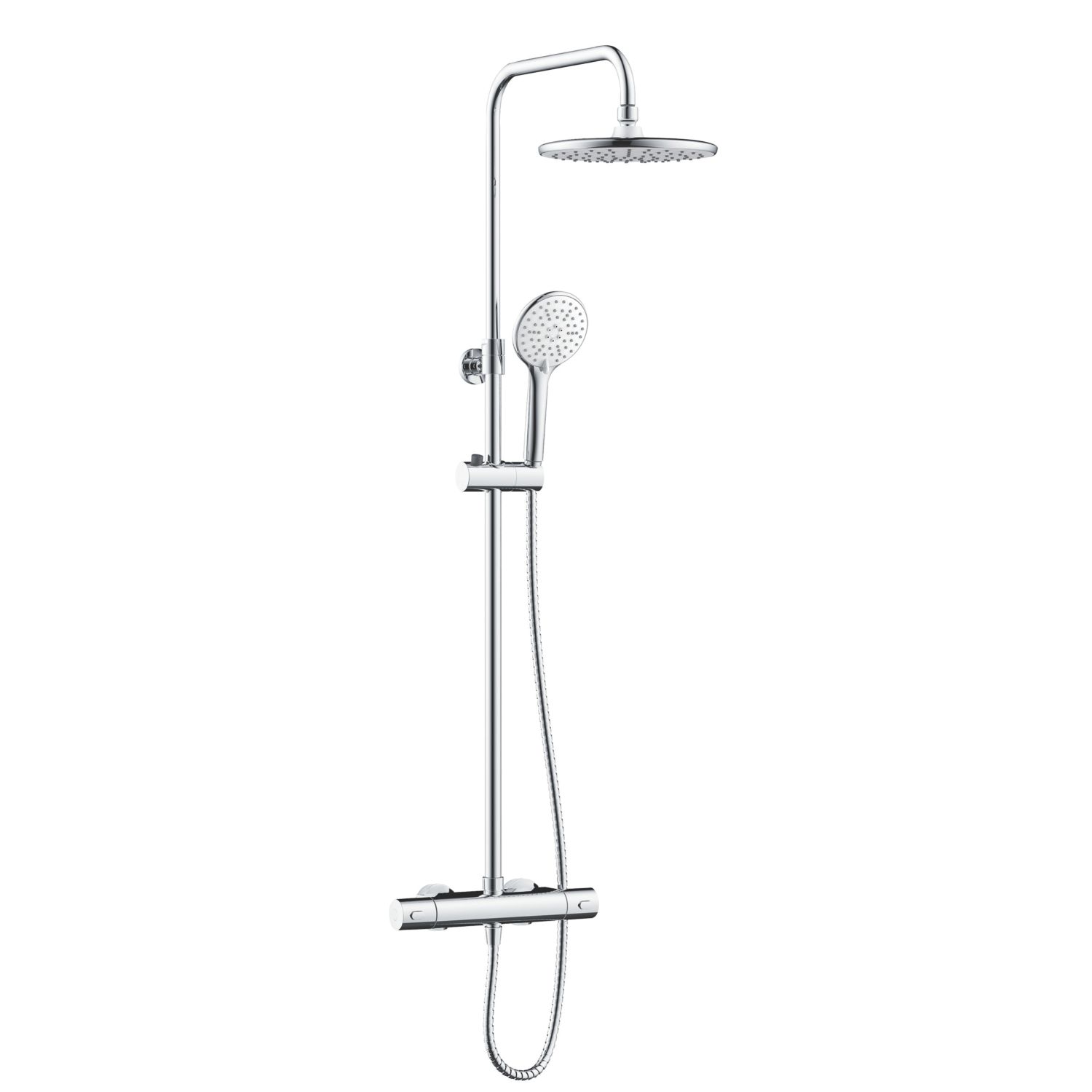 Bristan Buzz2 Rear-Fed Exposed Chrome Thermostatic Bar Mixer Shower with Adjustable Riser Kit & Diverter (515RH)