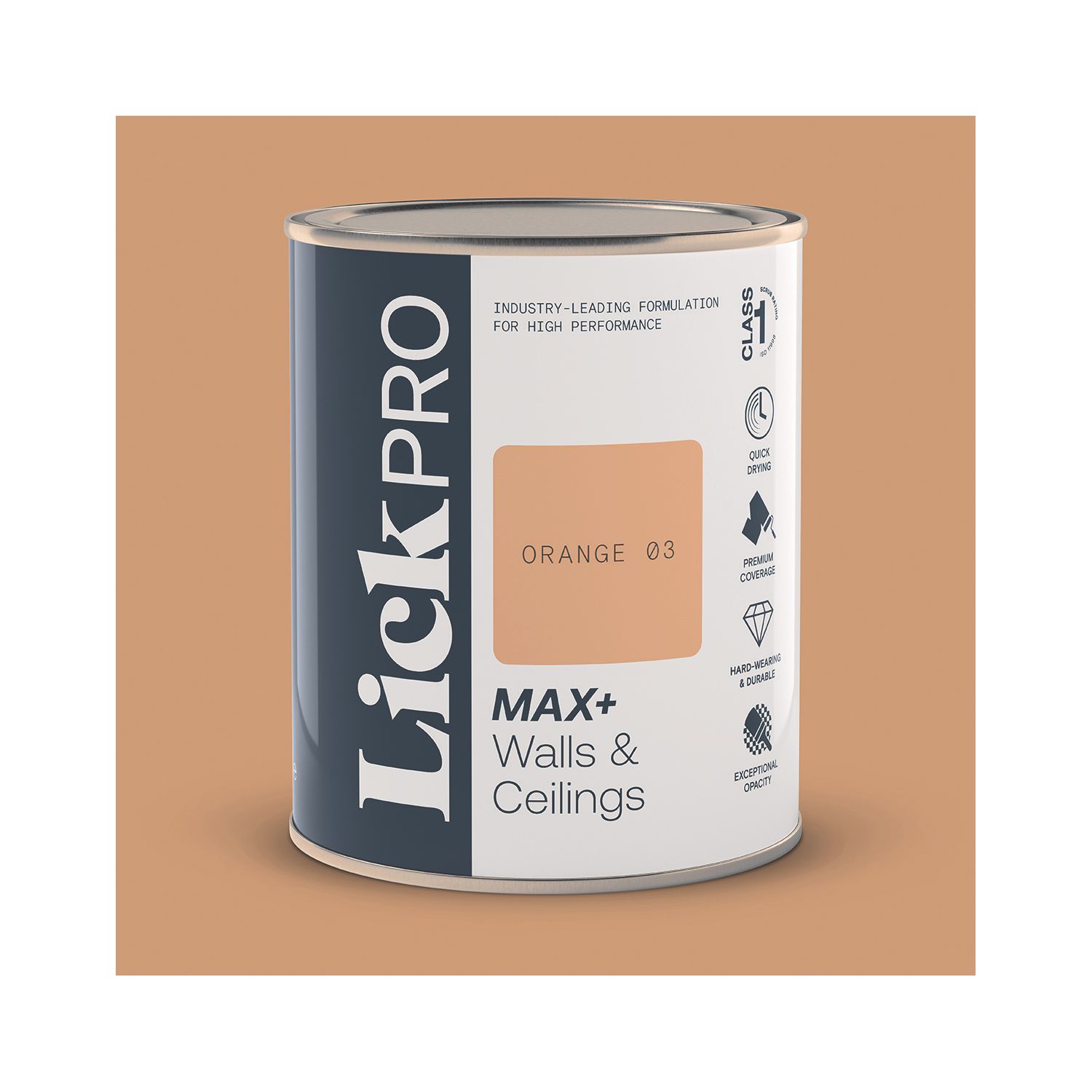 LickPro Max+ 1Ltr Orange 03 Matt Emulsion Paint (515TM)