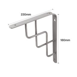 Essentials Step Shelf Brackets Silver 230mm x 180mm 4 Pack