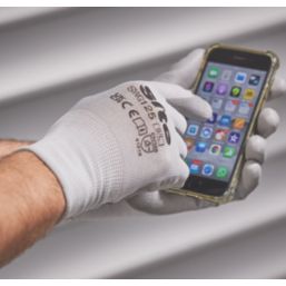 Site  PU Palm Touchscreen Gloves Grey Medium