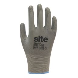 Site  PU Palm Touchscreen Gloves Grey Medium