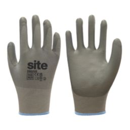 Site  PU Palm Touchscreen Gloves Grey Medium