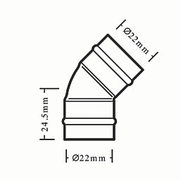 Flomasta  Copper Solder Ring Equal 135° Elbow 22mm