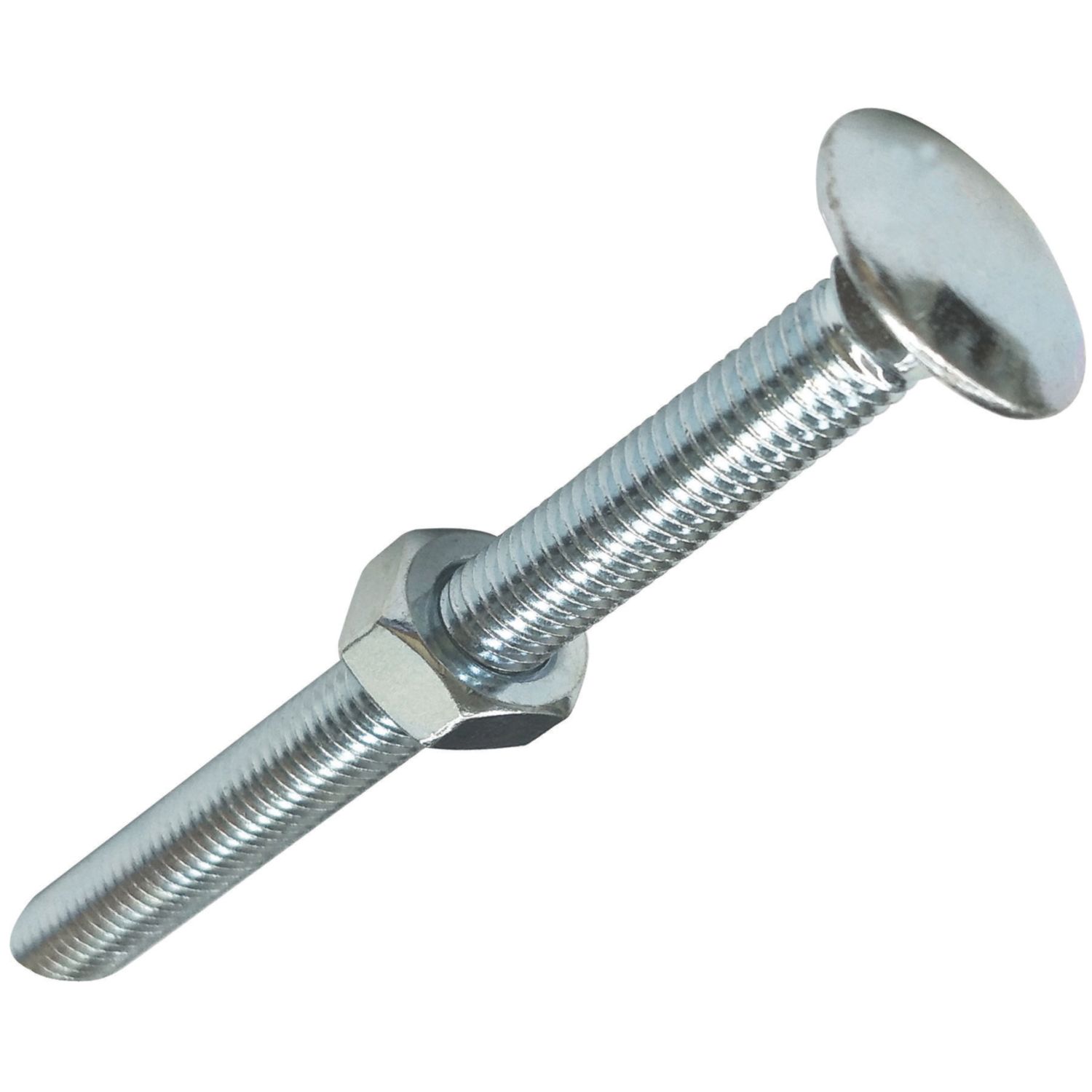 Easyfix General Purpose Threaded Coach Bolts Carbon Steel Bright Zinc-Plated M12 x 200mm 25 Pack (51675)