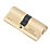 Smith & Locke Fire Rated  Double 1* 6-Pin Euro Cylinder Lock 35-35 (70mm) Polished Brass