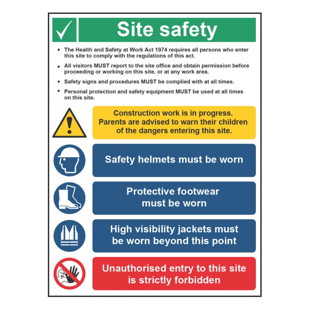 Site Safety Sign 800mm x 600mm