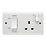 Crabtree Instinct 45A 2-Gang DP Cooker Switch & 13A DP Switched Socket White