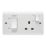 Crabtree Instinct 45A 2-Gang DP Cooker Switch & 13A DP Switched Socket White