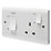 Crabtree Instinct 45A 2-Gang DP Cooker Switch & 13A DP Switched Socket White