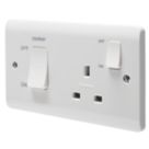 Crabtree Instinct 45A 2-Gang DP Cooker Switch & 13A DP Switched Socket White