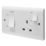 Crabtree Instinct 45A 2-Gang DP Cooker Switch & 13A DP Switched Socket White