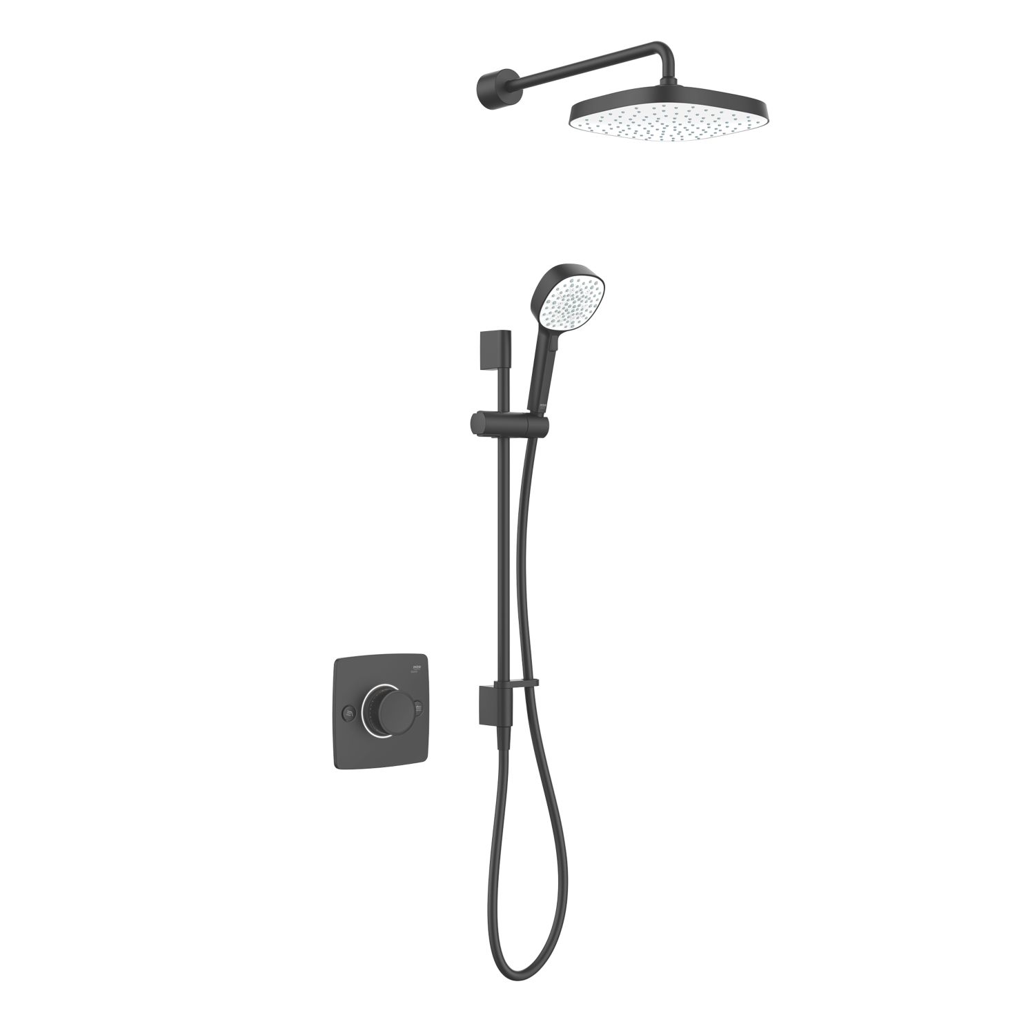 Mira Evoco Rear-Fed Concealed Matt Black Thermostatic Built-In Mixer Shower (516JF)