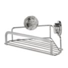 Croydex  1-Tier Stick 'N' Lock Corner Basket Chrome